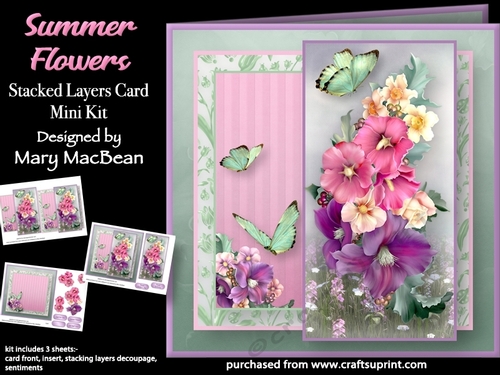 Summer Flowers - Stacked Layers Card Mini Kit