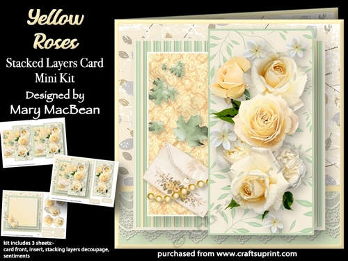 Yellow Roses - Stacked Layers Card Mini Kit