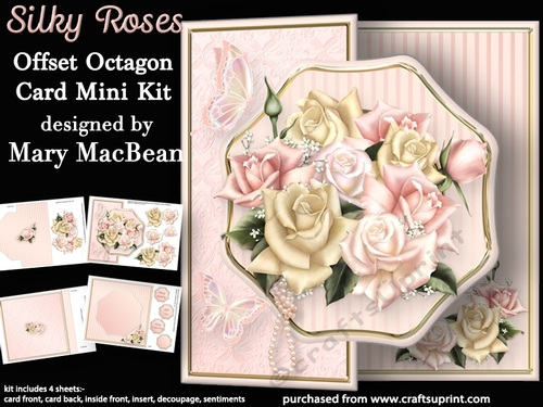 Silky Roses - Offset Octagon Card Mini Kit