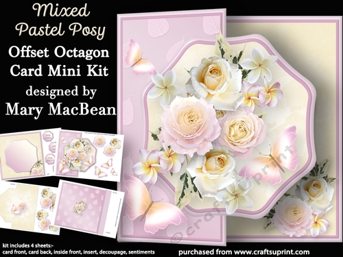Mixed Pastel Posy - Offset Octagon Card Mini Kit
