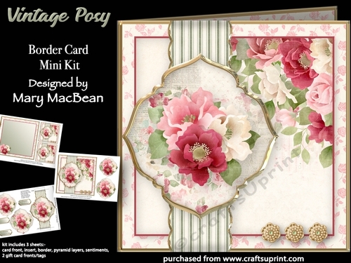 Vintage Posy - Border Card Mini Kit