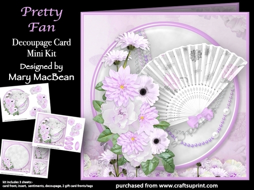 Pretty Fan - Decoupage Card Mini Kit