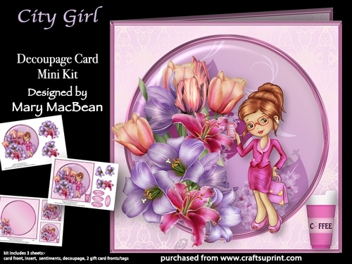 City Girl - Decoupage Card Mini Kit