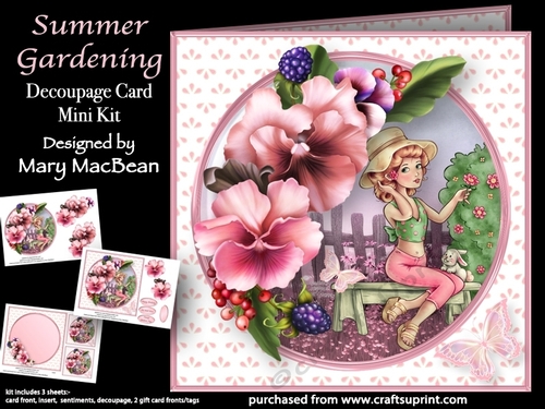 Summer Gardening - Decoupage Card Mini Kit