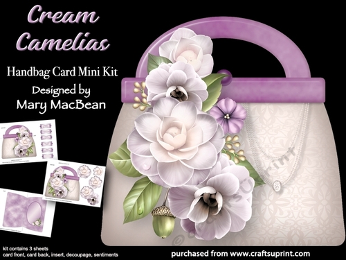 Cream Camellias - Handbag Card Mini Kit