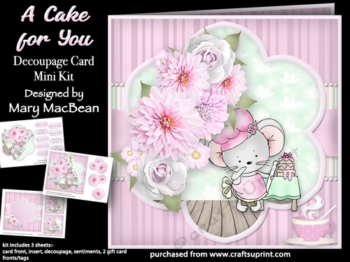 A Cake for You - Decoupage Card Mini Kit