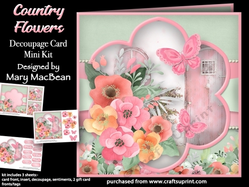 Country Flowers - Decoupage Card Mini Kit
