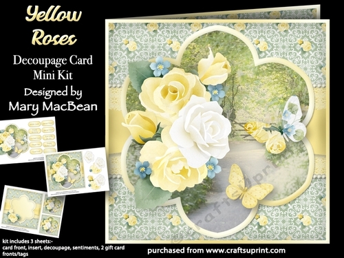 Yellow Roses - Decoupage Card Mini Kit
