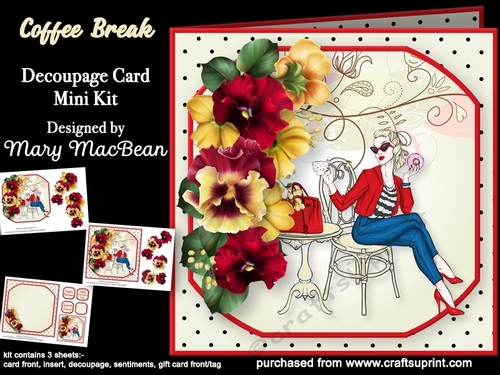 Coffee Break - Decoupage Card Mini Kit