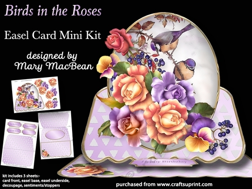 Birds in the Roses - Easel Card Mini Kit