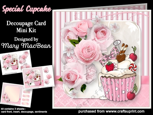 Special Cupcake - Decoupage Card Mini Kit