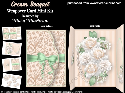 Cream Bouquet - Wrapover Card Mini Kit