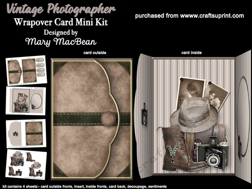 Vintage Photographer - Wrapover Card Mini Kit