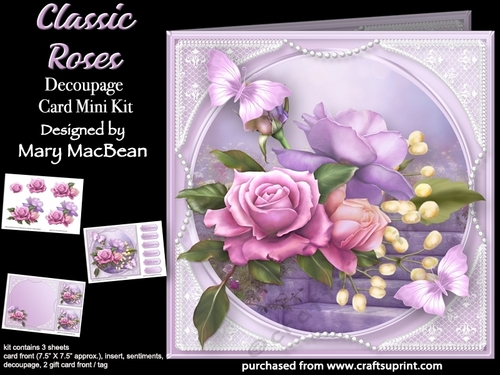 Classic Roses - Decoupage Card Mini Kit