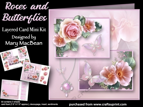 Roses and Butterflies - Layered Card Mini Kit