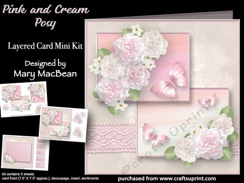 Pink and Cream Posy - Layered Card Mini Kit