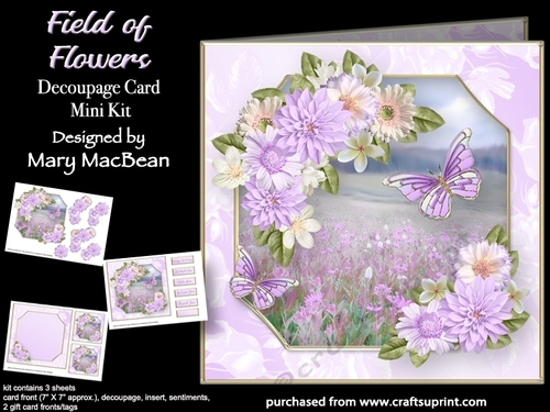 Field of Flowers - Decoupage Card Mini Kit