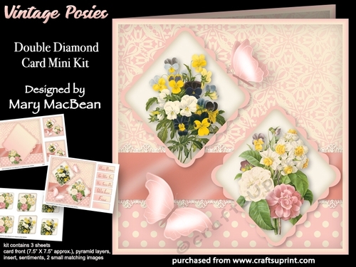 Vintage Posies - Double Diamond Card Mini Kit