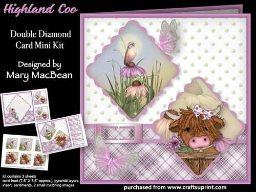 Highland Coo - Double Diamond Card Mini Kit