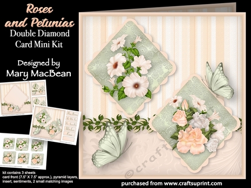Roses and Petunias - Double Diamond Card Mini Kit