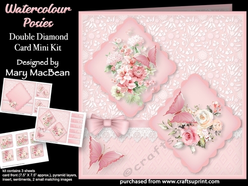 Watercolour Posies - Double Diamond Card Mini Kit