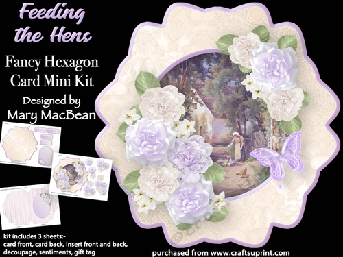 Feeding the Hens - Fancy Hexagon Card Mini Kit