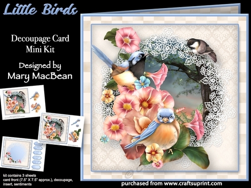 Little Birds - Decoupage Card Mini Kit