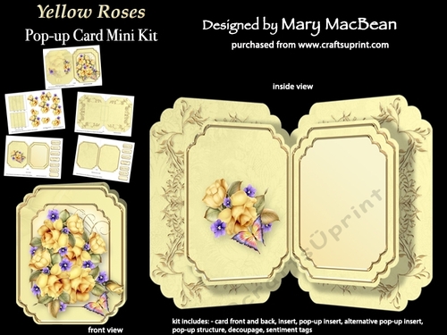 Yellow Roses - Pop-up Card Mini Kit