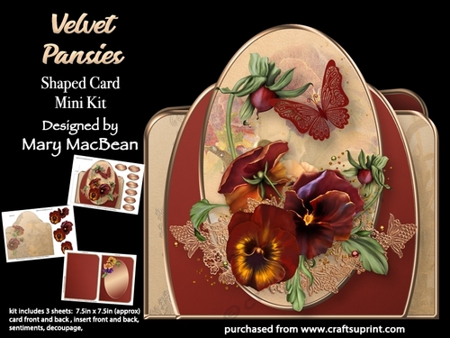 Velvet Pansies - Shaped Card Mini Kit