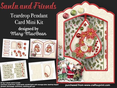 Santa and Friends - Teardrop Pendant Card Mini Kit