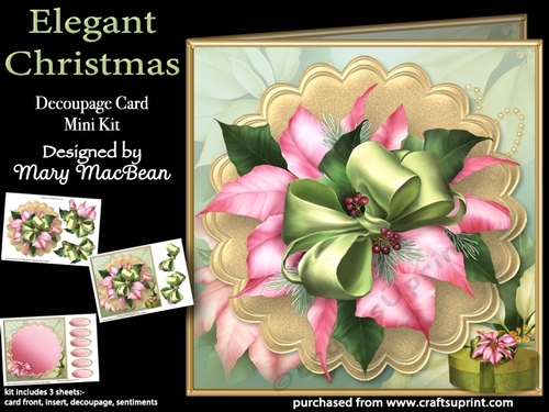 Elegant Christmas - Decoupage Card Mini Kit