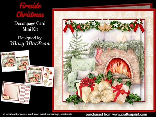 Fireside Christmas - Decoupage Card Mini Kit