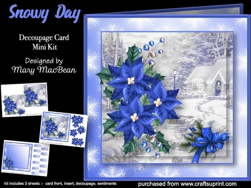 Snowy Day - Decoupage Card Mini Kit