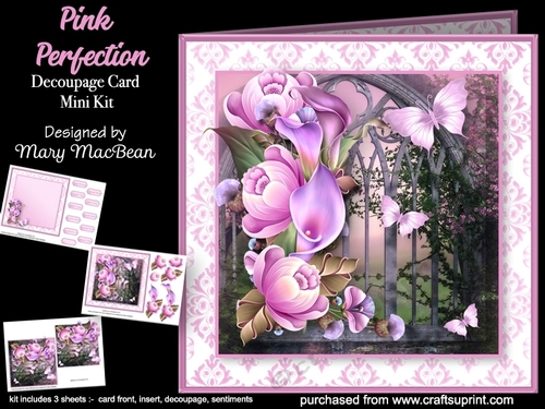 Pink Perfection - Decoupage Card Mini Kit