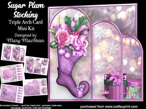 Sugar Plum Stocking - Triple Arch Card Mini Kit