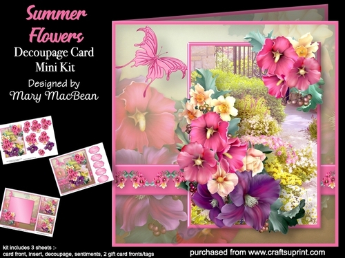 Summer Flowers - Decoupage Card Mini Kit