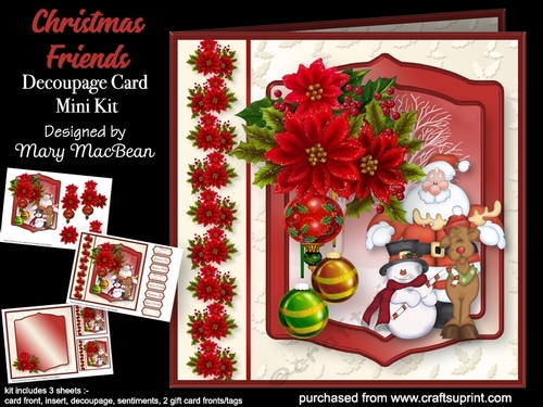 Christmas Friends - Decoupage Card Mini Kit