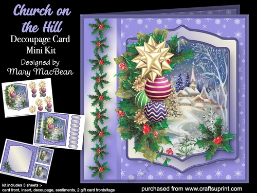 Church on the Hill - Decoupage Card Mini Kit