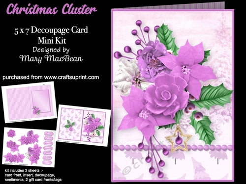 Christmas Cluster - 5 x 7 Decoupage Card Mini Kit