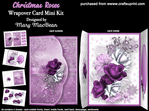 Christmas Roses - Wrapover Card Mini Kit