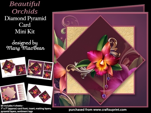 Beautiful Orchids - Diamond Pyramid Card Mini Kit