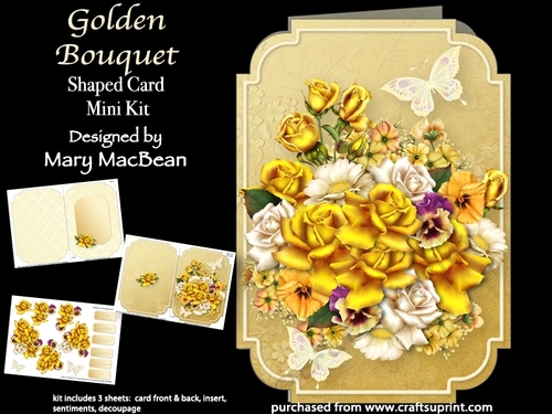 Golden Bouquet - Shaped Card Mini Kit