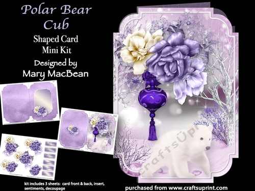 Polar Bear Cub - Shaped Card Mini Kit