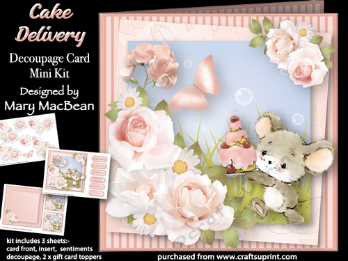 Cake Delivery - Decoupage Card Mini Kit