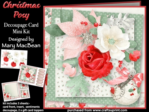 Christmas Posy - Decoupage Card Mini Kit