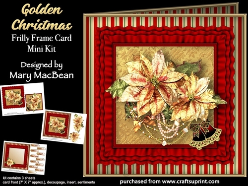 Golden Christmas - Frilly Frame Card Mini Kit
