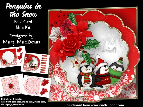 Penguins in the Snow - Petal Card Mini Kit