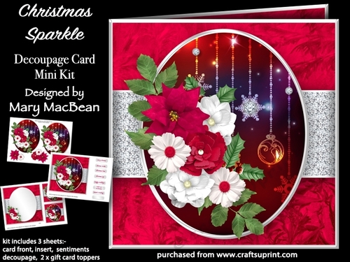 Christmas Sparkle - Decoupage Card Mini Kit
