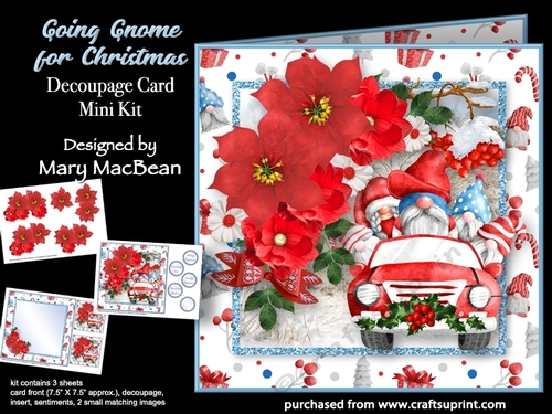 Going Gnome for Christmas - Decoupage Card Mini Kit