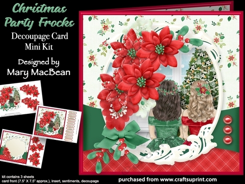 Christmas Party Frocks - Decoupage Card Mini Kit
